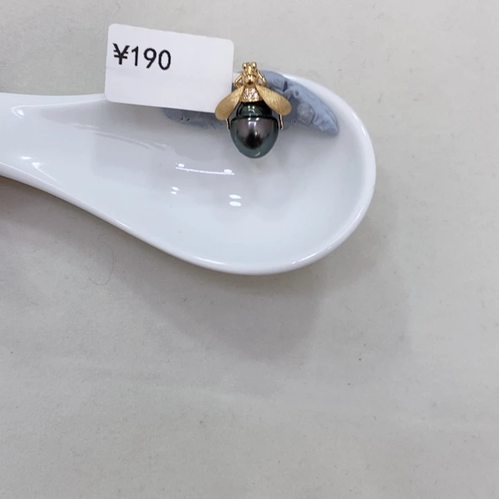 银S925镶嵌吊坠(不含链)海水珍珠9.9mm大溪地吊坠