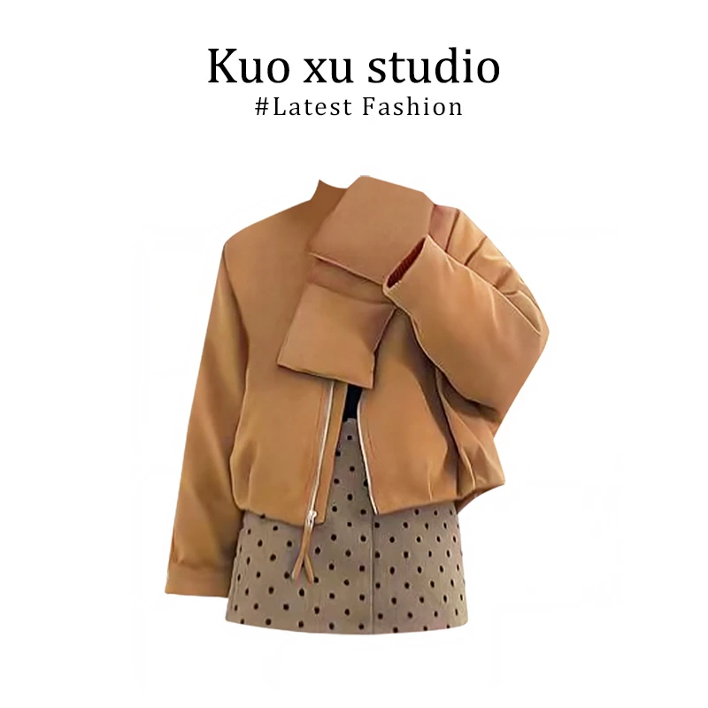 2025新款秋冬季时尚气质宽松百搭加厚短款棉服外套高腰显瘦半身裙