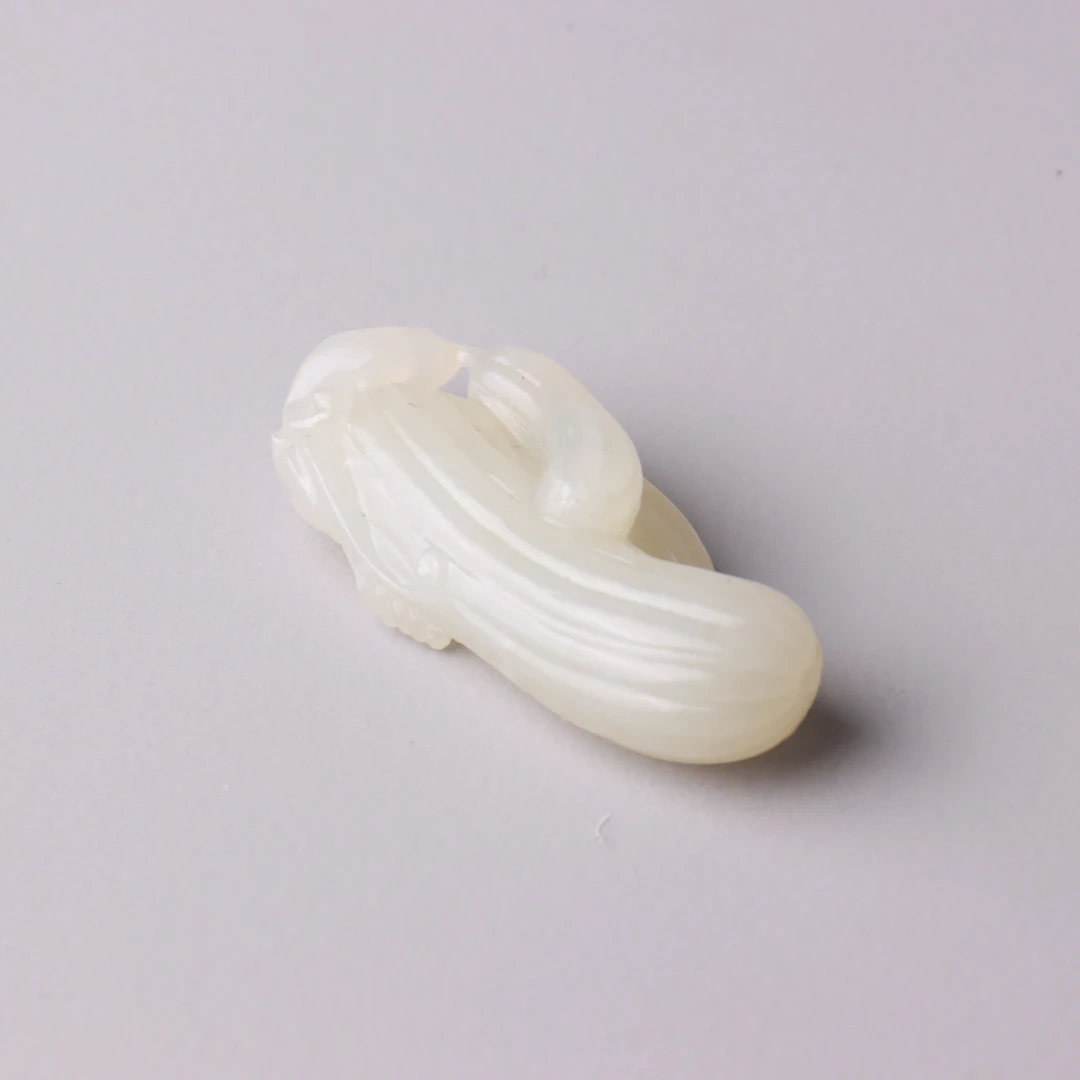 【清】玉瓜瓞连绵把件（长：5cm）