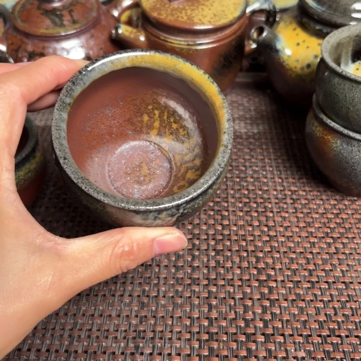 茶杯紫砂新***成小水缸抔100 C