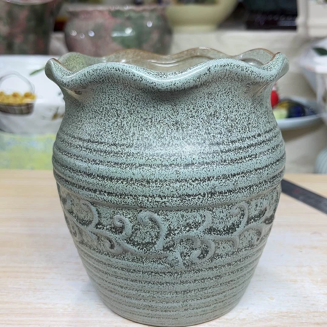 陶瓷绿植多肉微瑕花盆外口径：12*14