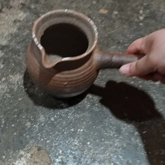 粗陶烤茶罐粗陶侧把壶