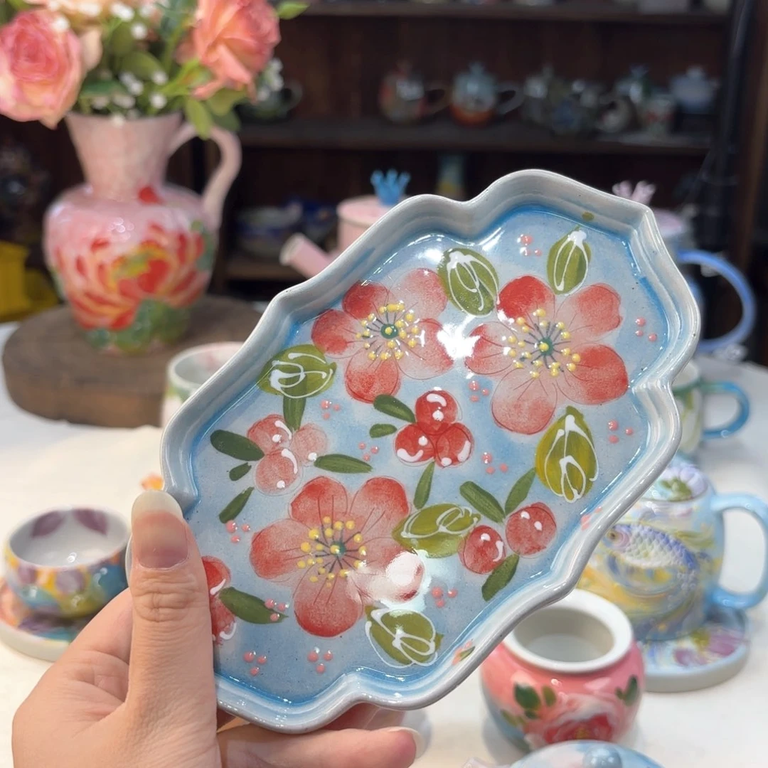 景德镇手绘高温釉下彩陶瓷茶具