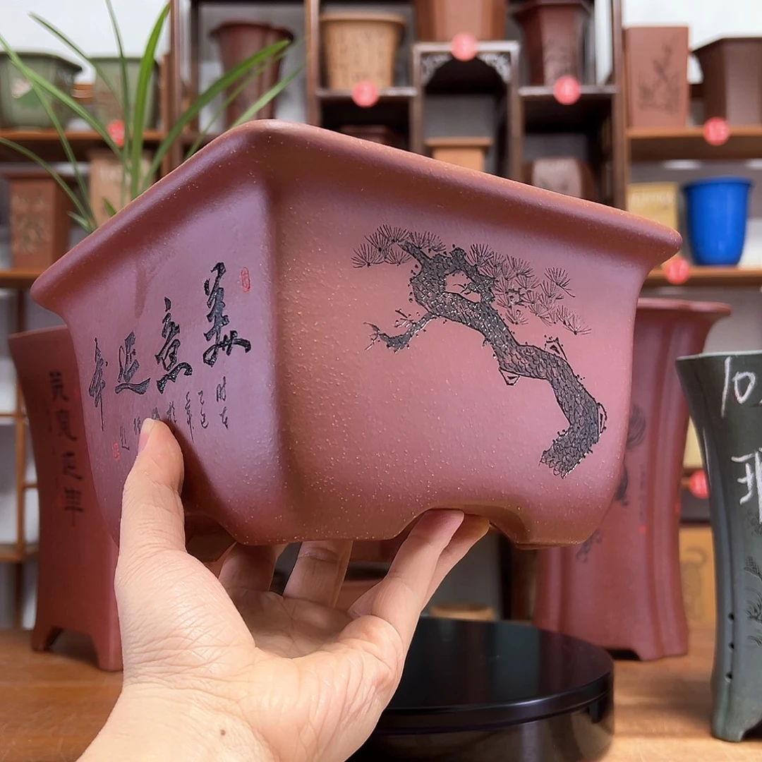 面***/紫砂花盆周之夏精品紫砂花盆