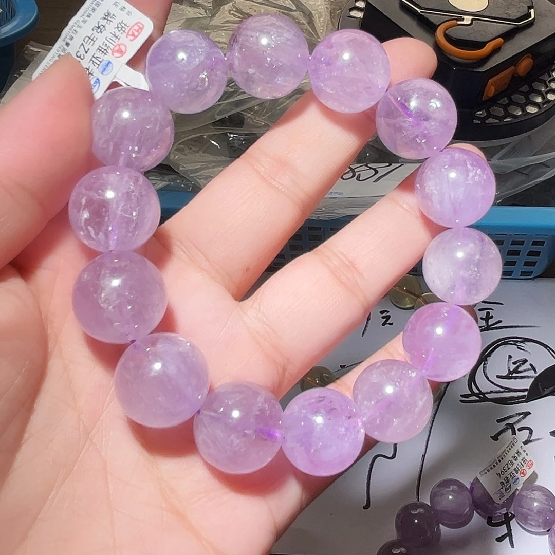 水晶手链未镶嵌拉丝紫兔毛16毫米