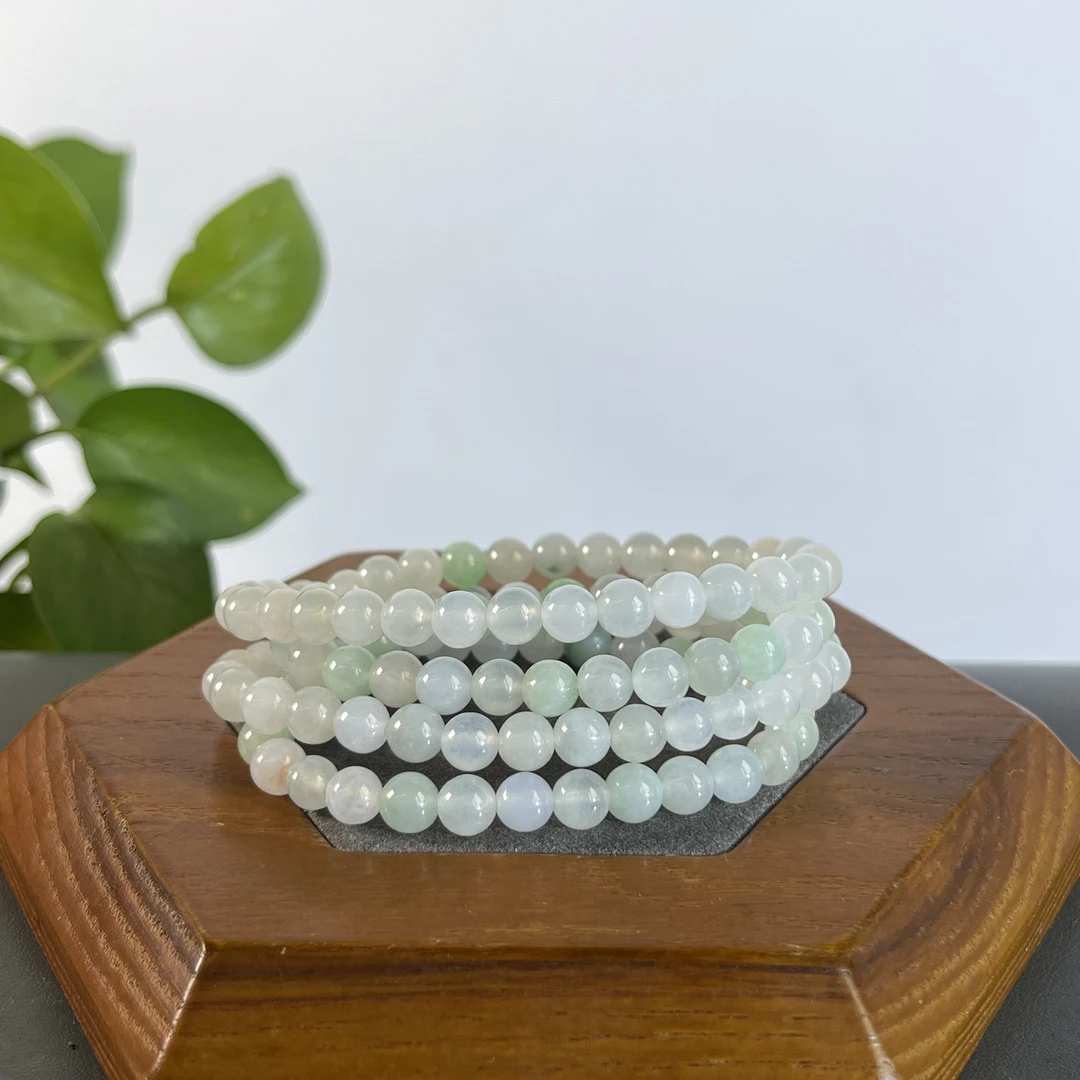 JXA02-128 天然缅甸A货翡翠 翡翠珠链（含配饰）