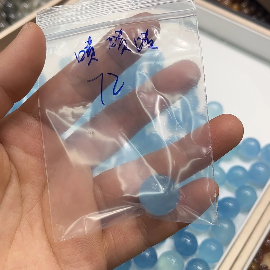 水晶珠宝半成品未镶嵌啧**啧海蓝宝单珠16毫米