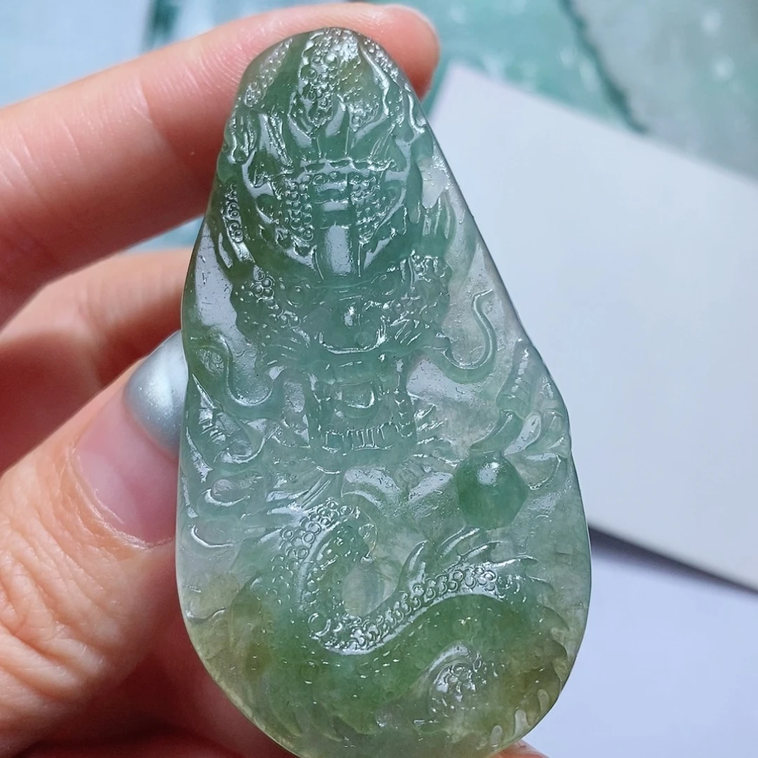 定制翡翠未镶嵌毛货付款后确认抛光