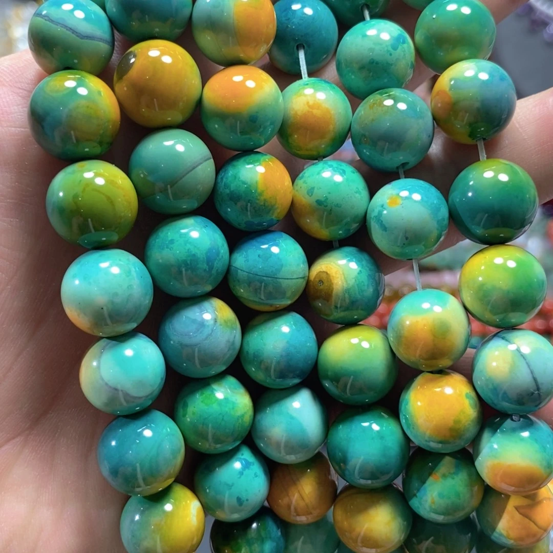 玛瑙/玉髓合金珠宝半成品星球玛瑙一条卡14mm
