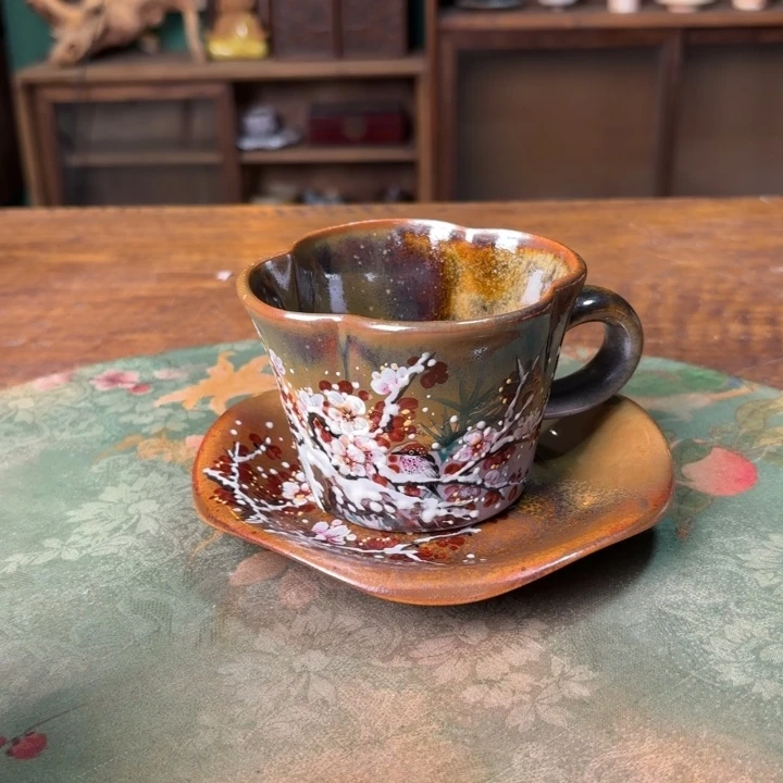 柴烧纯手工手绘陶瓷