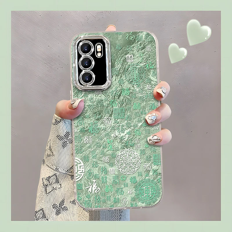 适用于【华为】P40Pro创意百福图时尚高级感精孔冰川纹手机壳