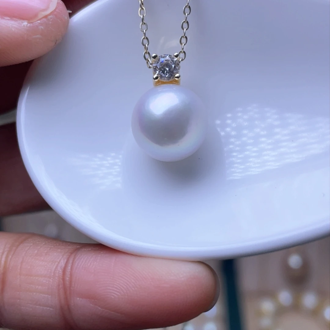 淡水珍珠吊坠银S925镶嵌