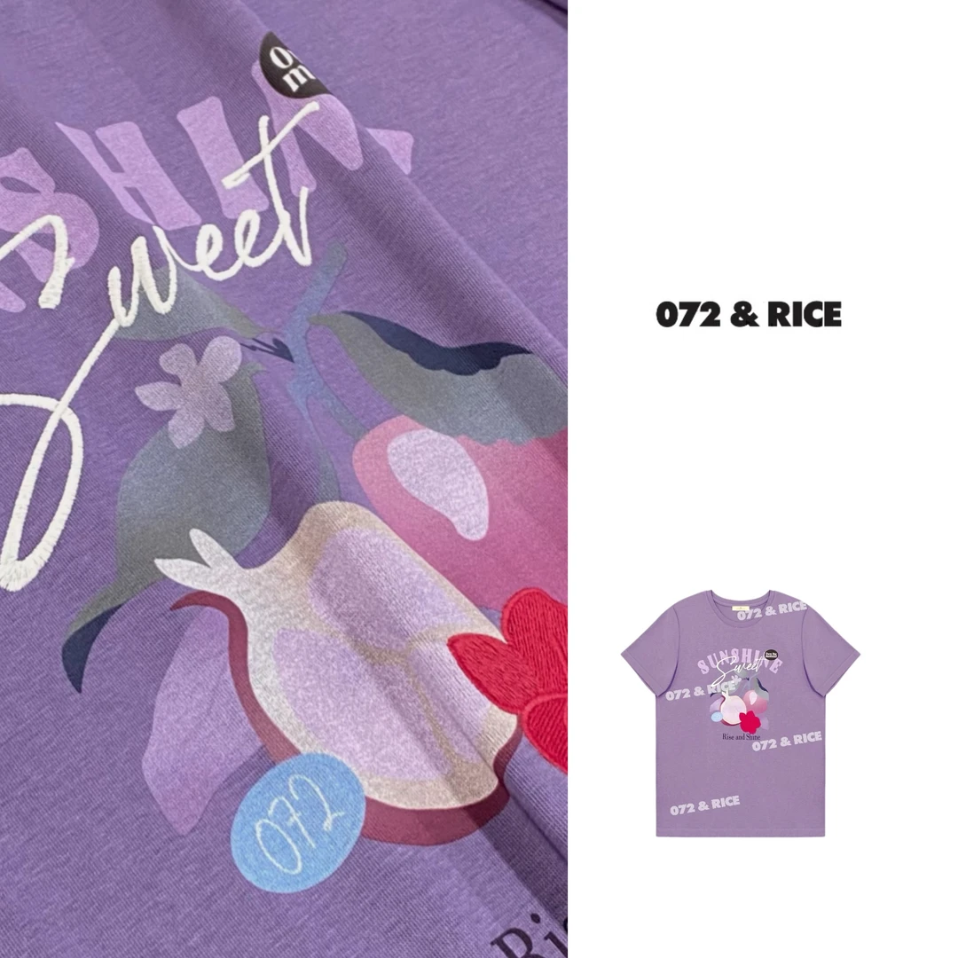 072 & RICE【百香果TEE】夏季休闲圆领印花短袖T恤 32NB349Z*