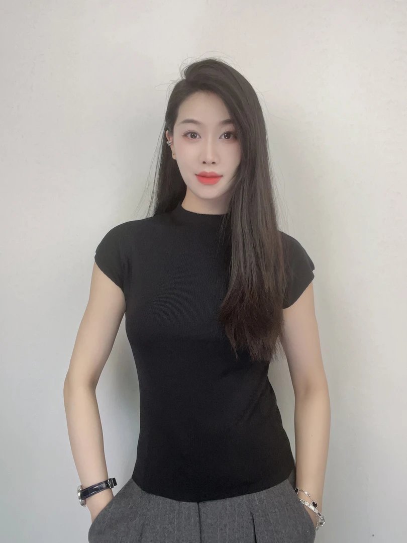 夏季进口伊利特冰爽丝女士短袖气质百搭时尚显瘦短袖 -137
