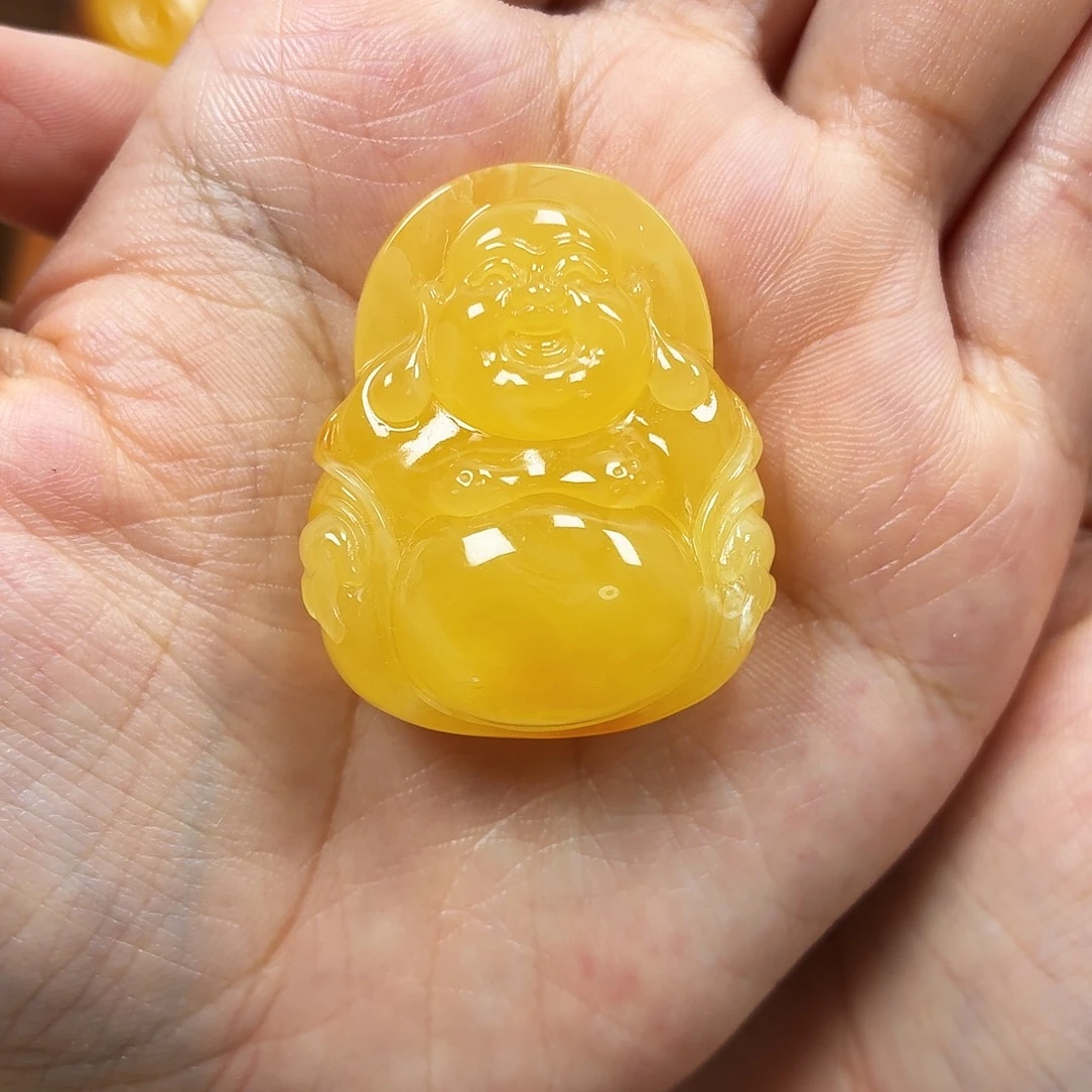 蜜蜡未镶嵌颈饰焦皮妖花佛公