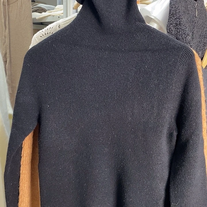 抽条黑色高领一线尺码找客服