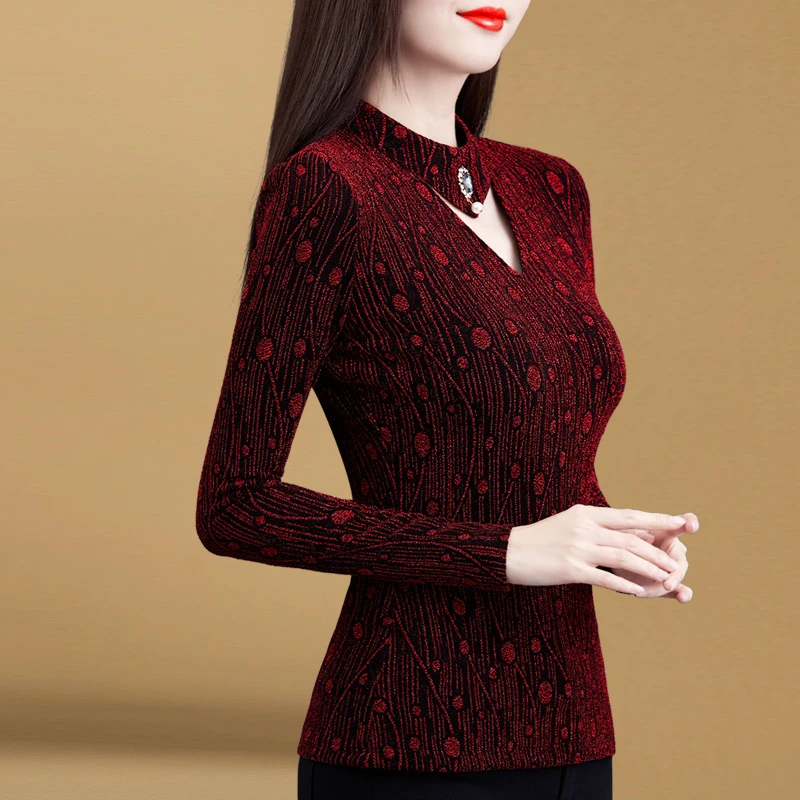 GF#217 加绒加厚打底衫女2024年秋冬洋气内搭小衫长袖保暖t恤女