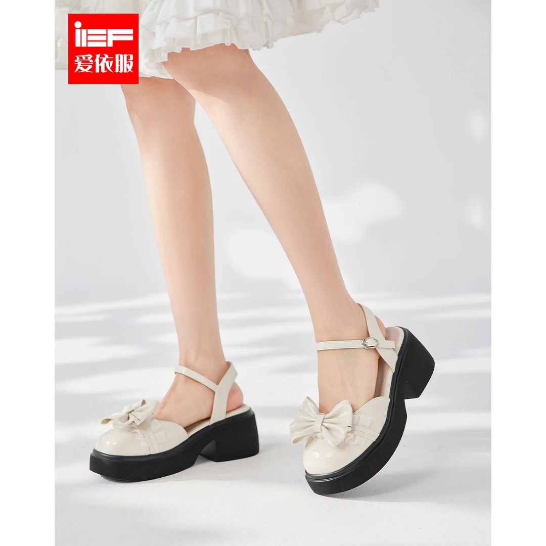 IEF/爱依服单鞋2025夏季新款日系甜美少女百搭制服玛丽珍流光风