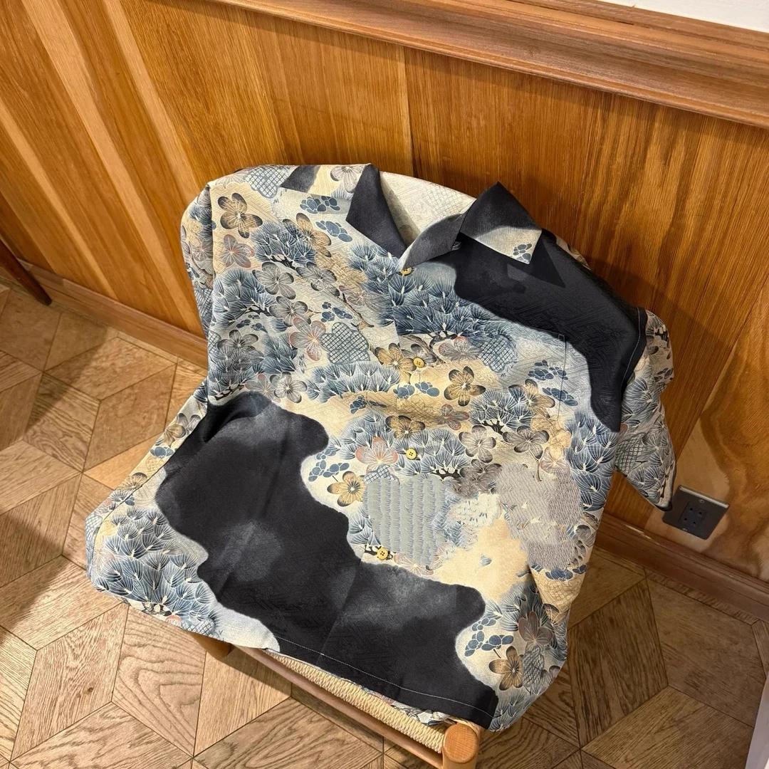 VISVSVM 25SS  CROSBY SHIRT 暗纹提花短袖衬衫