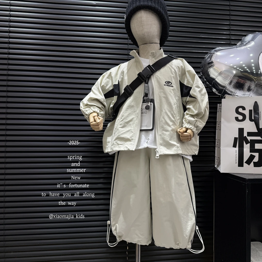 N儿童春季新款运动套装D-5131时尚洋气男女款两件套洋气时尚套装