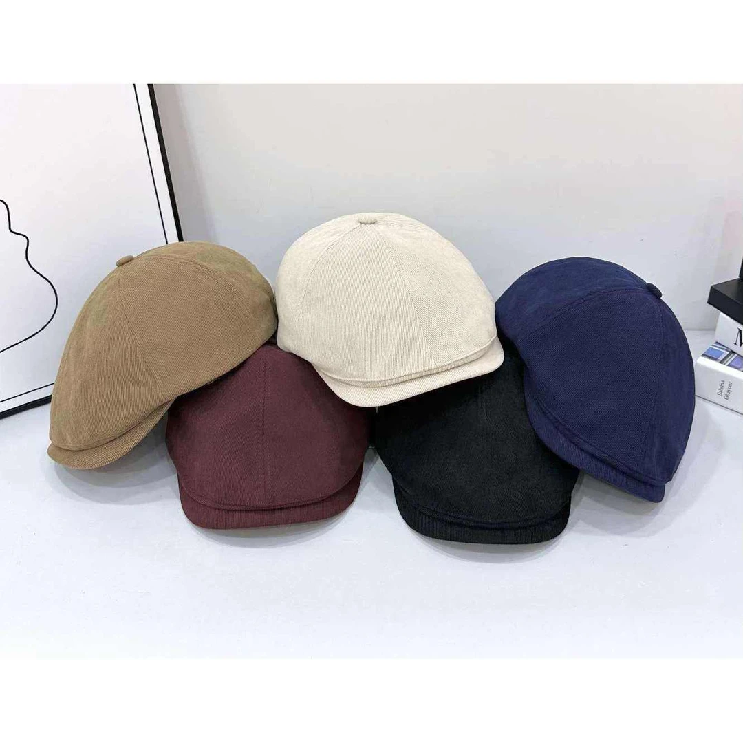 原创复古条绒鸭舌前进帽9204-353-9119