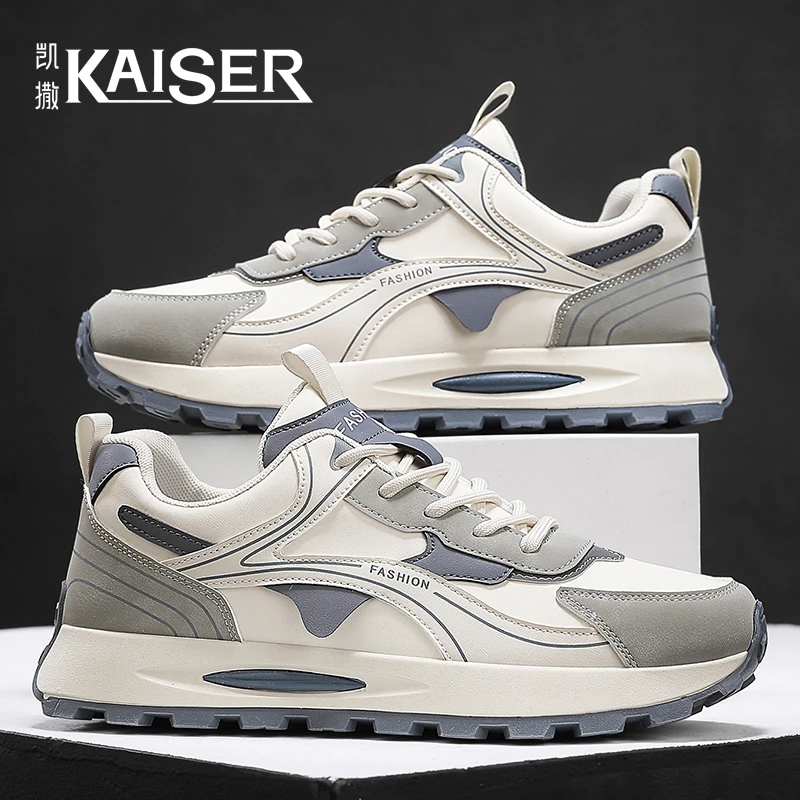 凯撒官方正版男鞋2025新款百搭透气运动休闲板鞋男士增高阿甘潮鞋