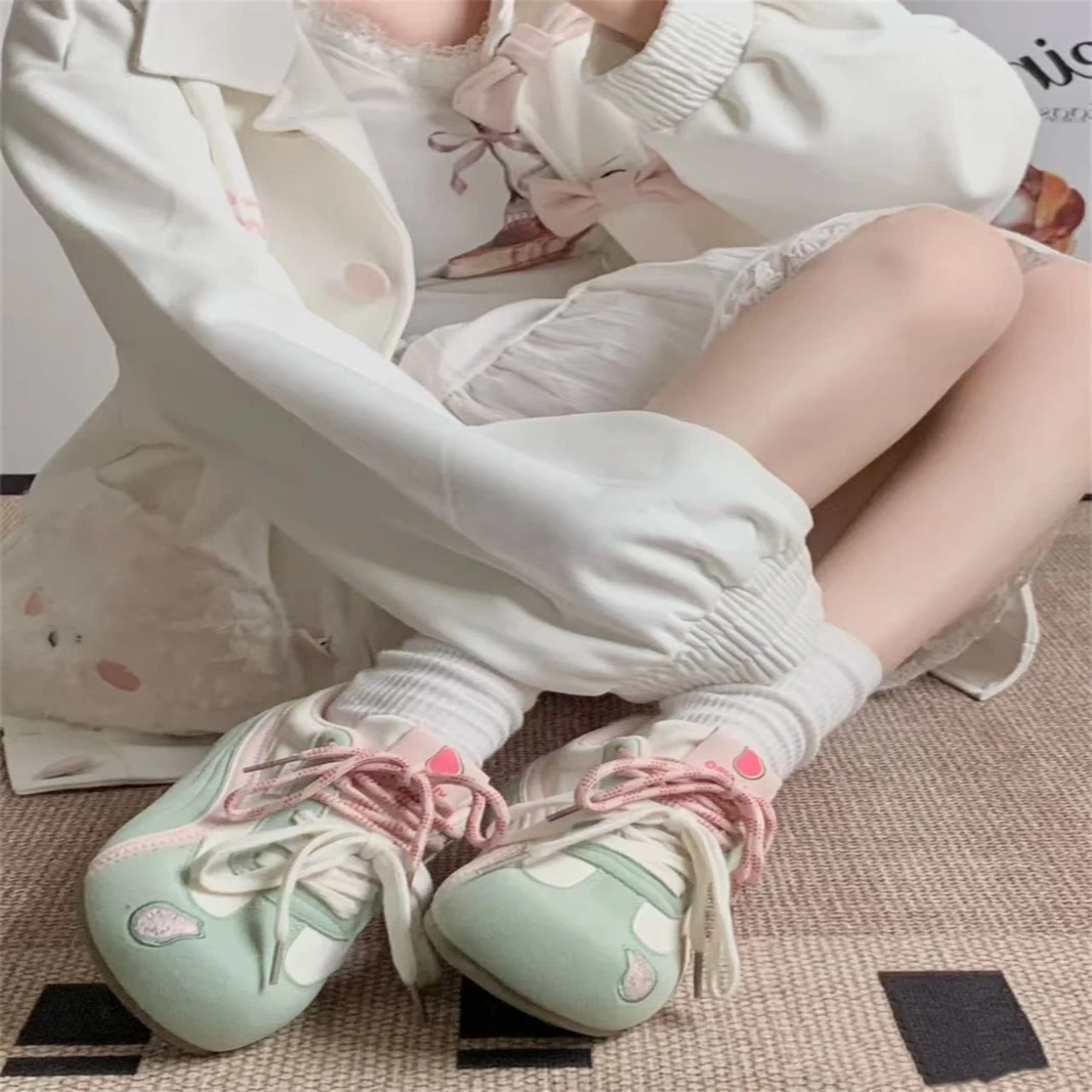 训鞋青苹果厚底与舒适百搭休闲板鞋德运动猫赛车鞋日系