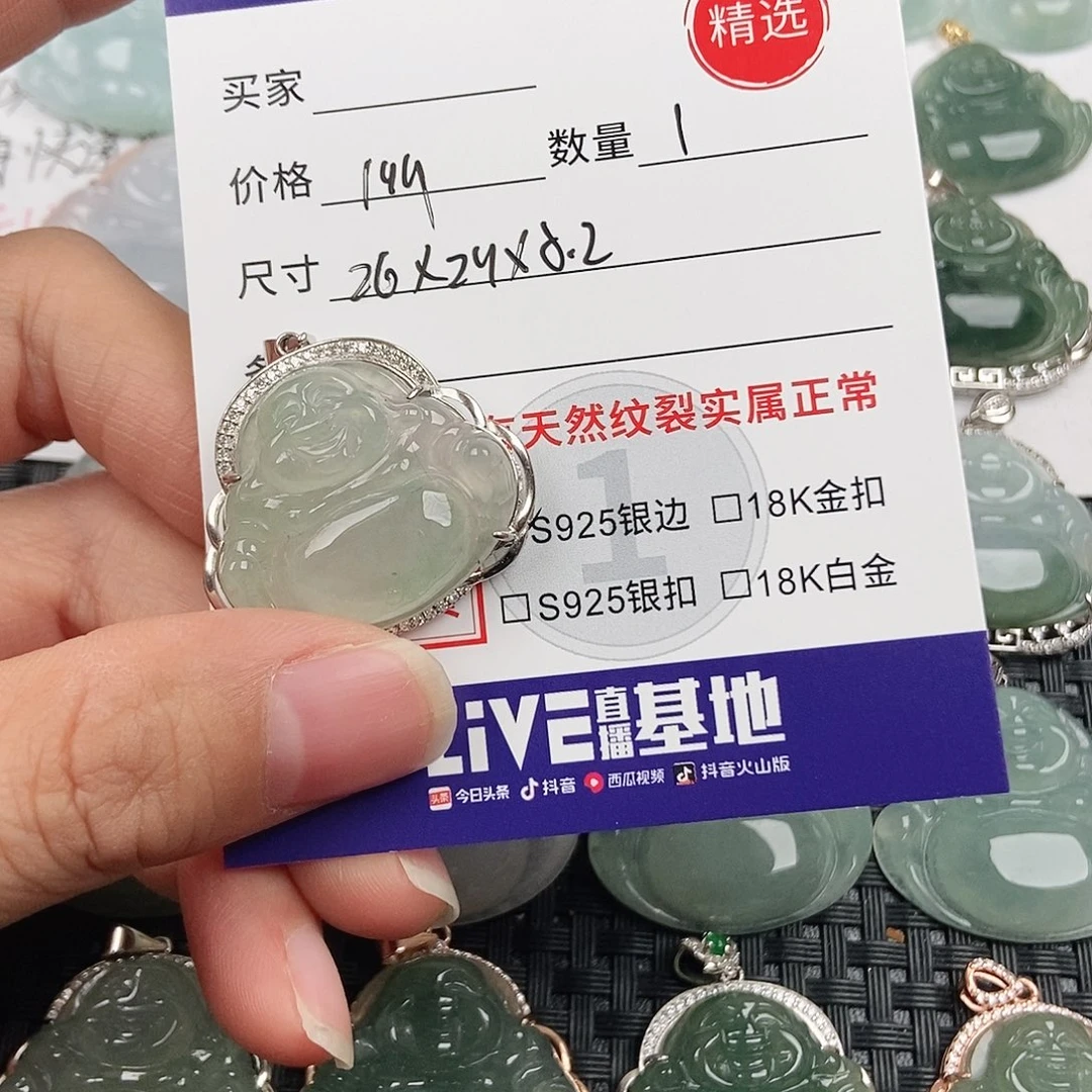 翡翠银S925镶嵌颈饰