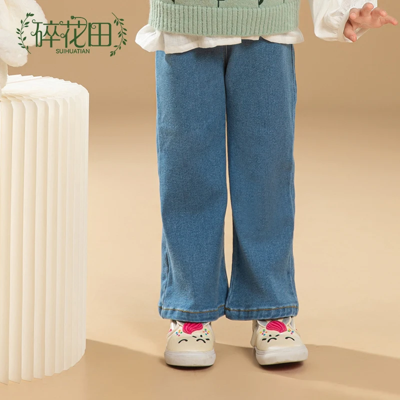 儿童裤子女中小童喇叭牛仔裤W04