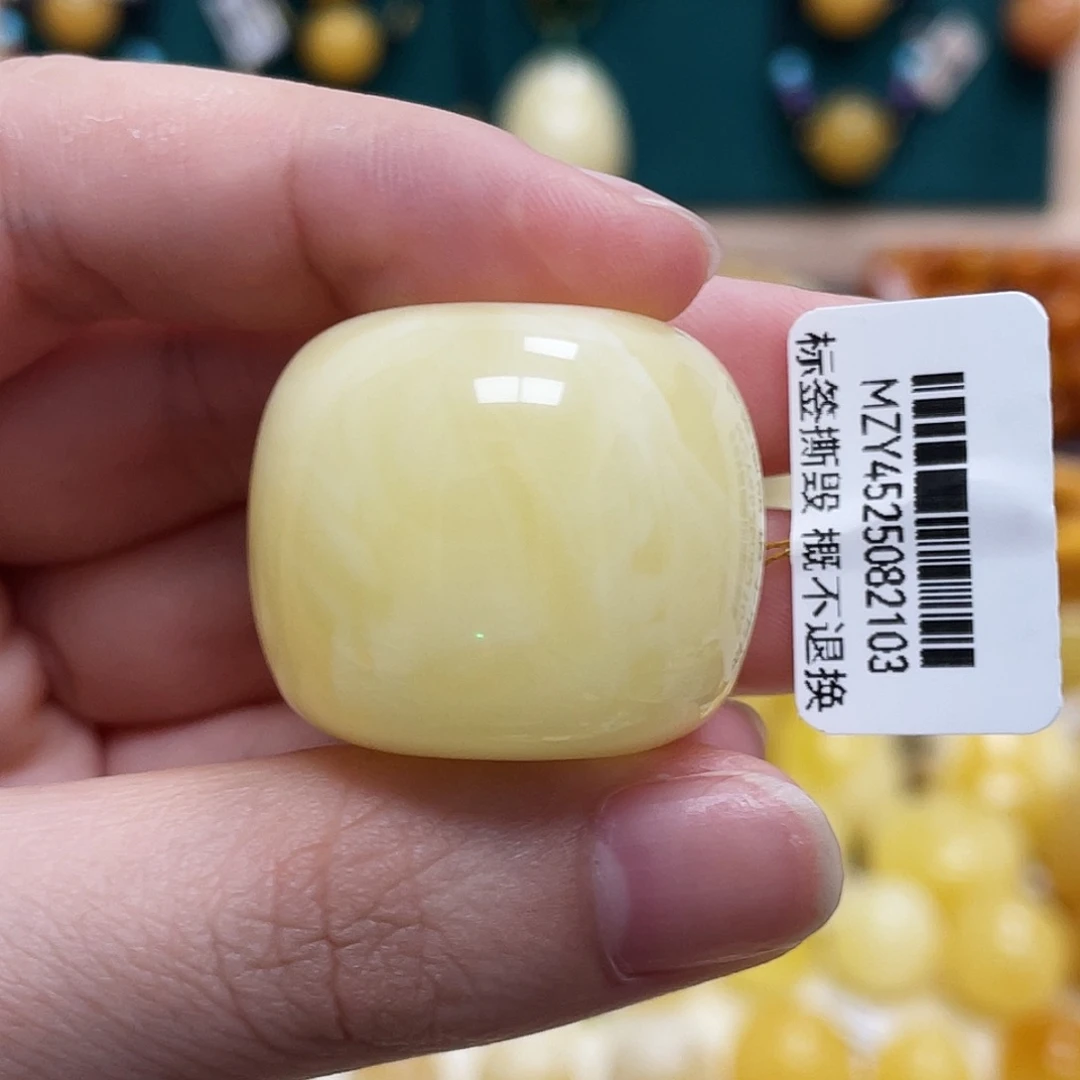 蜜蜡未镶嵌珠宝奇石28.8mm妖花墩子