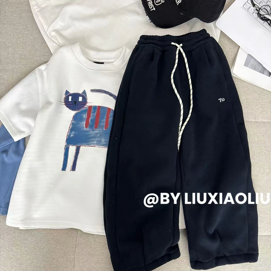 【现货】杭州六小六正版BY LIUXIAOLIU秋冬季儿童加绒卫裤17776