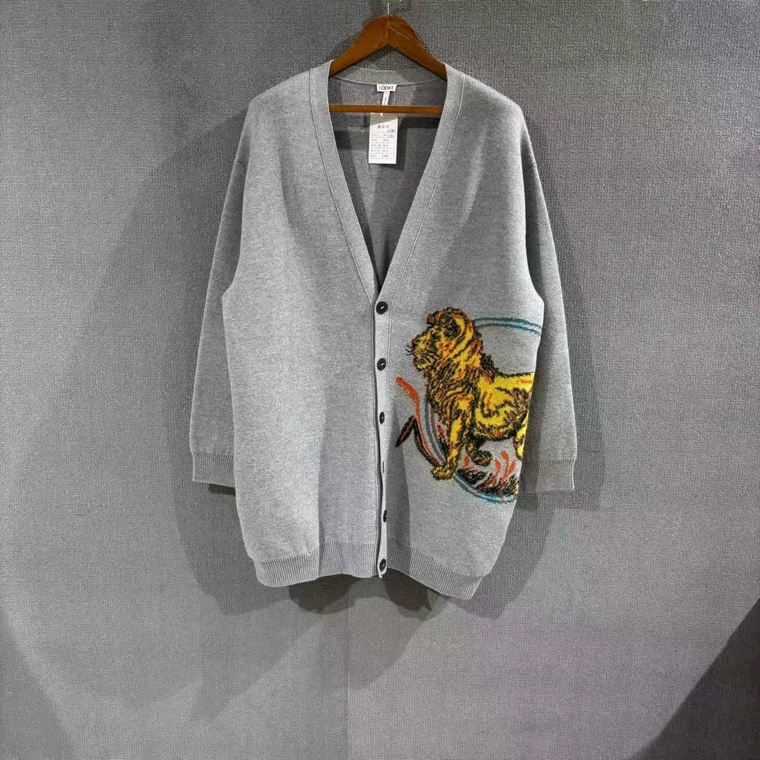 未使用 LOEWE/罗意威 （pm）狮子图案开衫毛衣 s码/3832