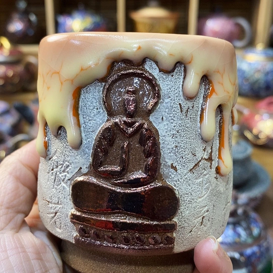 粗陶柴烧志野茶器