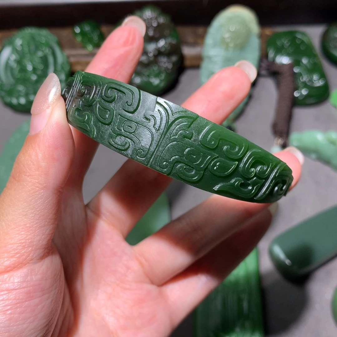 和田玉颈饰银S925镶嵌