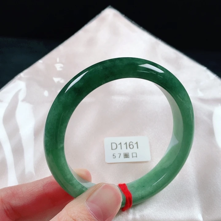 未镶嵌手镯翡翠缅甸天然A货翡翠手镯D1161圈口57