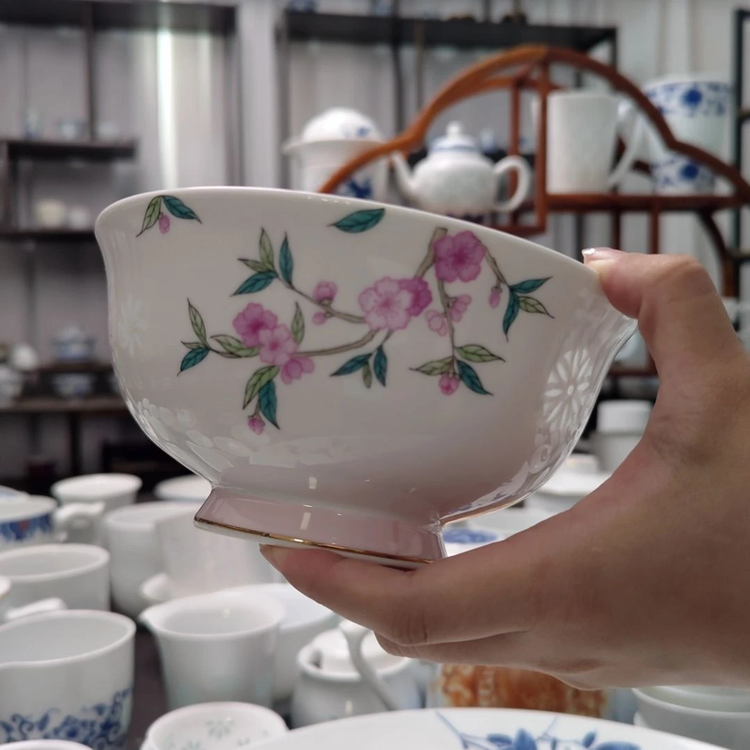 瓷6寸满庭芳菲面碗两只装