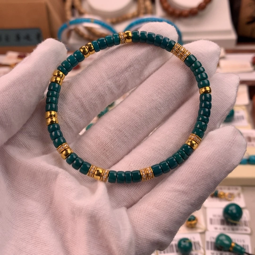 绿松石18K金镶嵌配饰凡