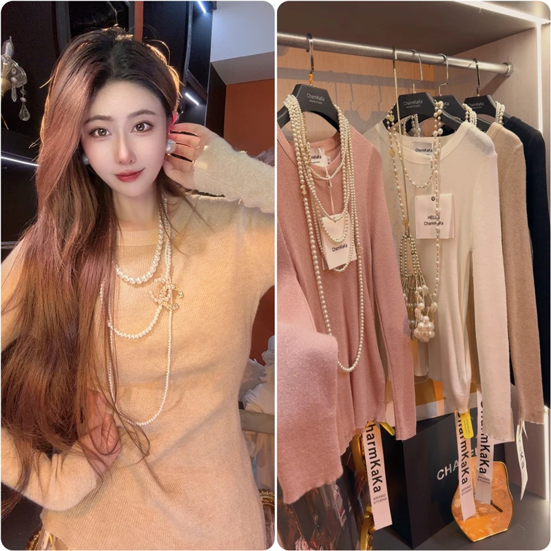 9098+61624高领亮丝细线针织打底衫