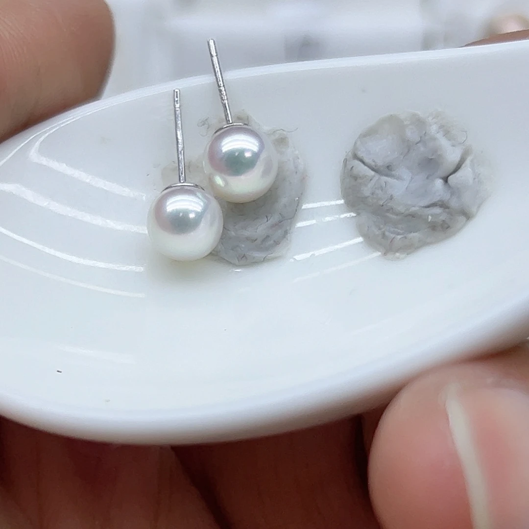 淡水珍珠耳饰银S925镶嵌@**百7
