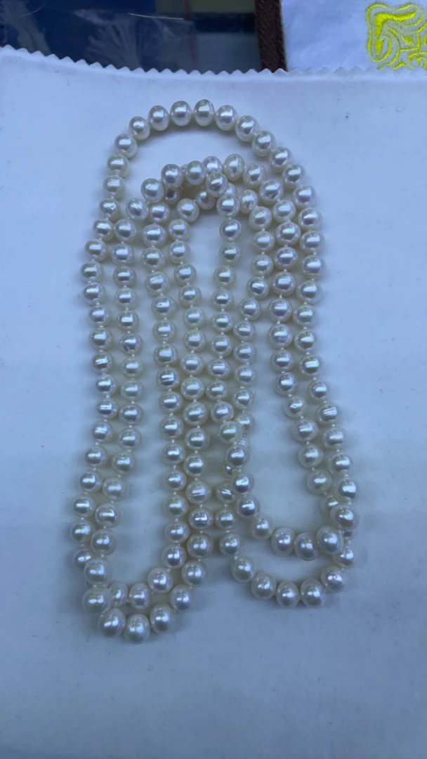 8mm全珠毛衣链天然珍珠