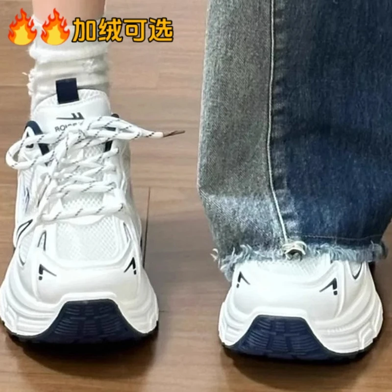 回力情侣鞋男女同款增高厚底老爹鞋2025秋冬新款运动鞋加绒休闲鞋