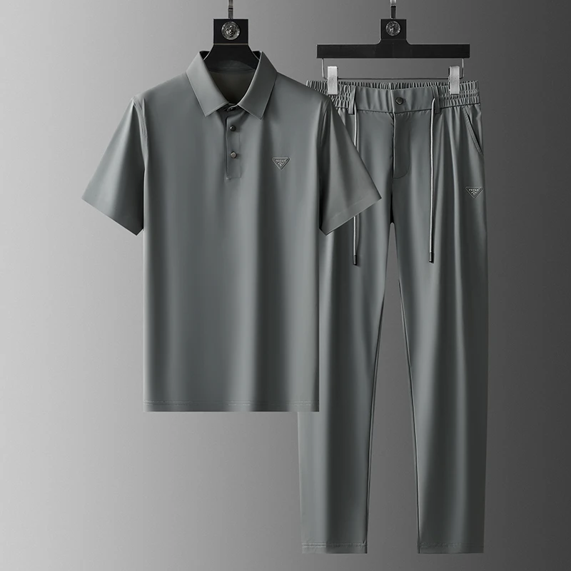 JOZDICE/纪治迪哲运动套装丝滑弹力无痕压胶休闲亲肤男士夏装套装