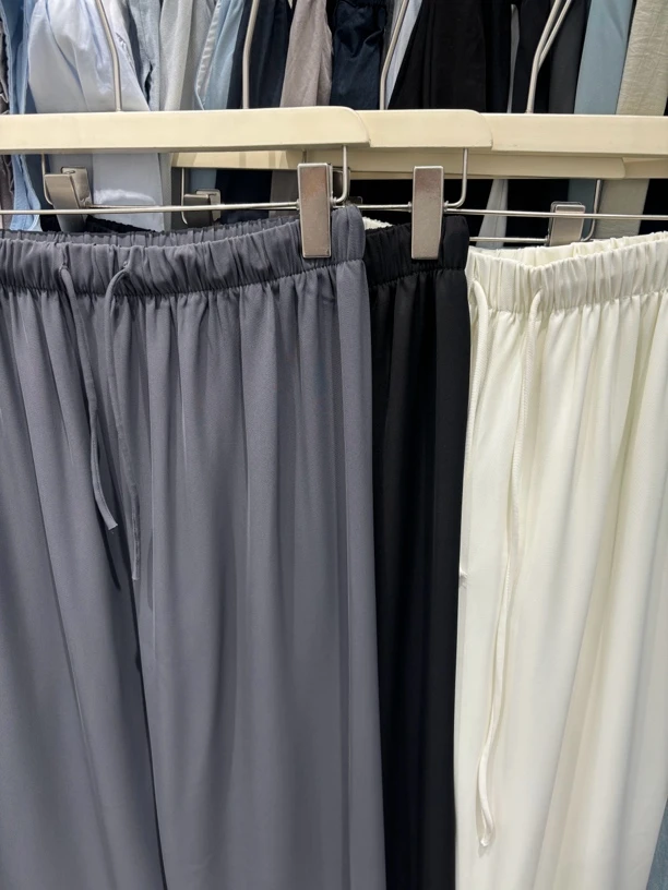 杨杨家，2025韩系窄版阔腿凉感西装裤，显瘦百搭体闲长裤来了