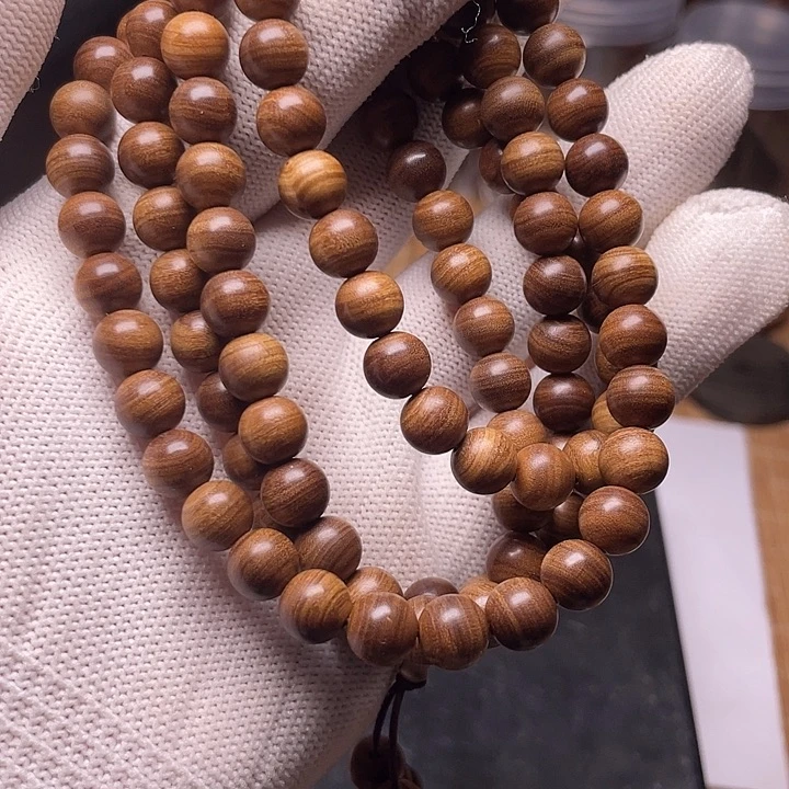 檀香木老山檀香08沉水横纹108