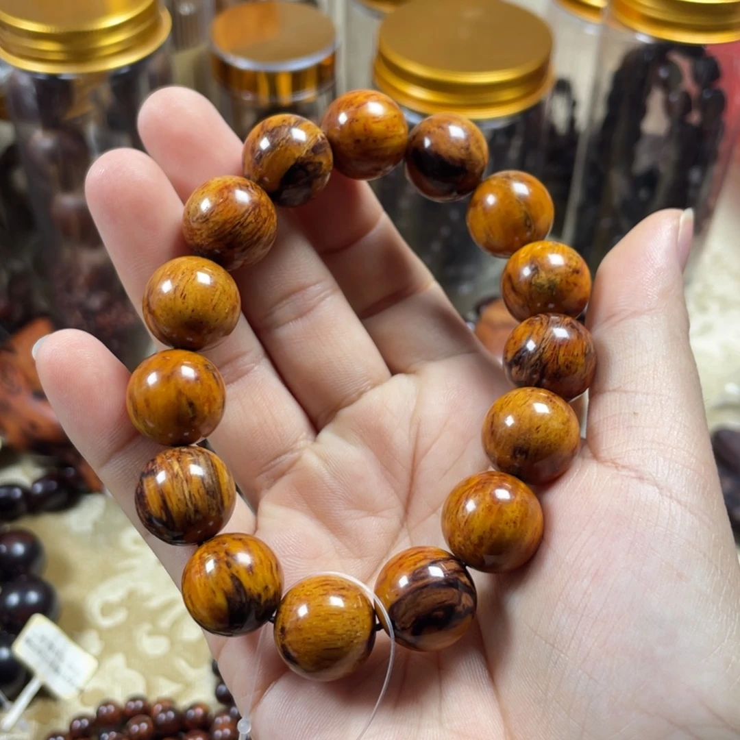 海南红降1.5黄油单圈手串