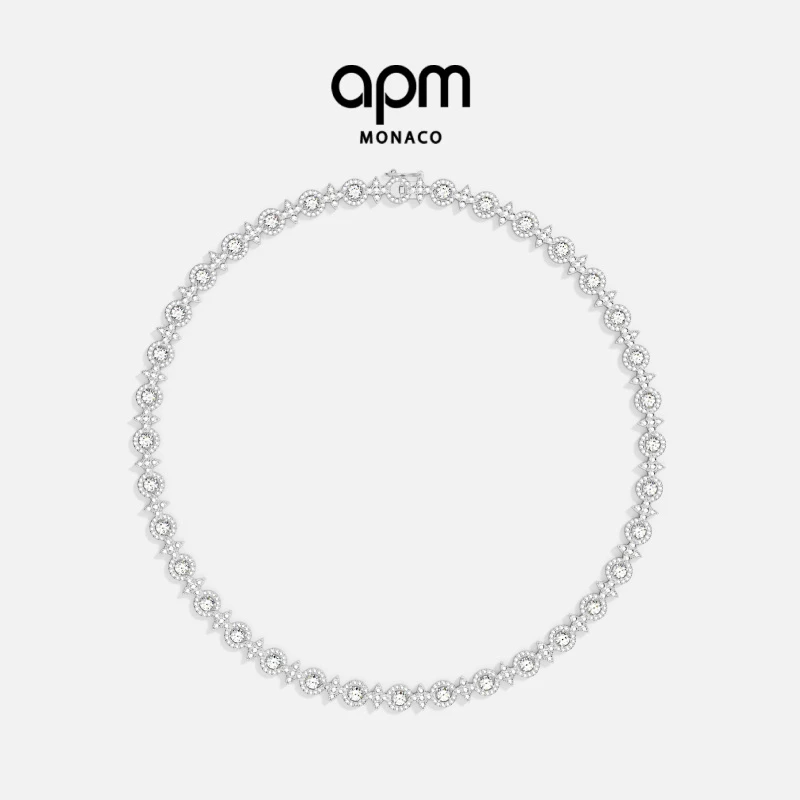 APM Monaco密镶流星与圆圈项圈个性闪耀吊坠高级感礼物