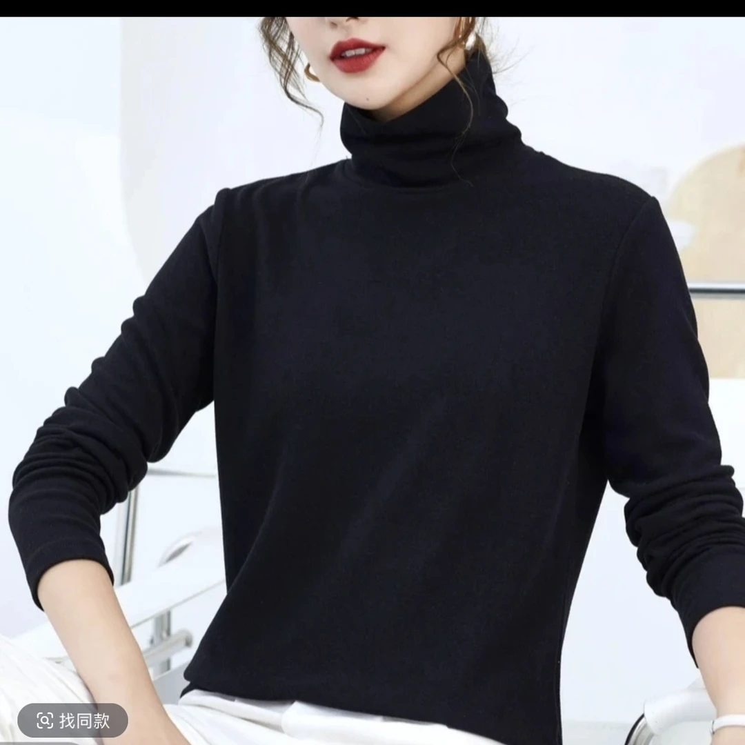 塔苏）打底衫堆堆领打底内搭加厚长袖