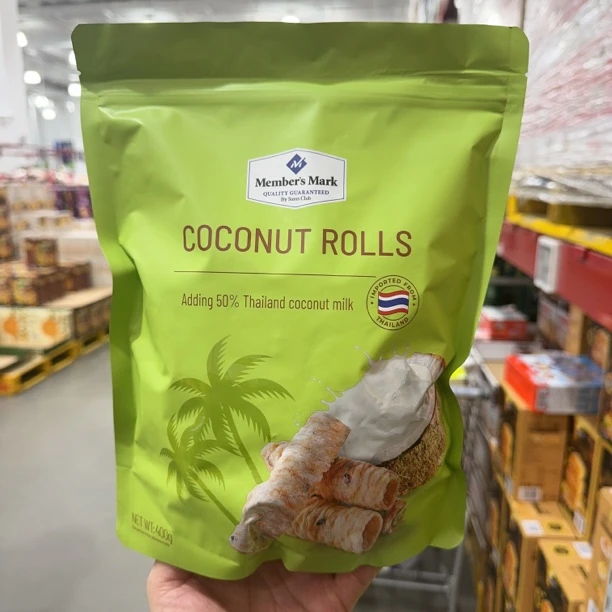 山姆会员超市MM椰香脆卷400g泰国进口椰奶芝麻蛋酥卷休闲小吃零食