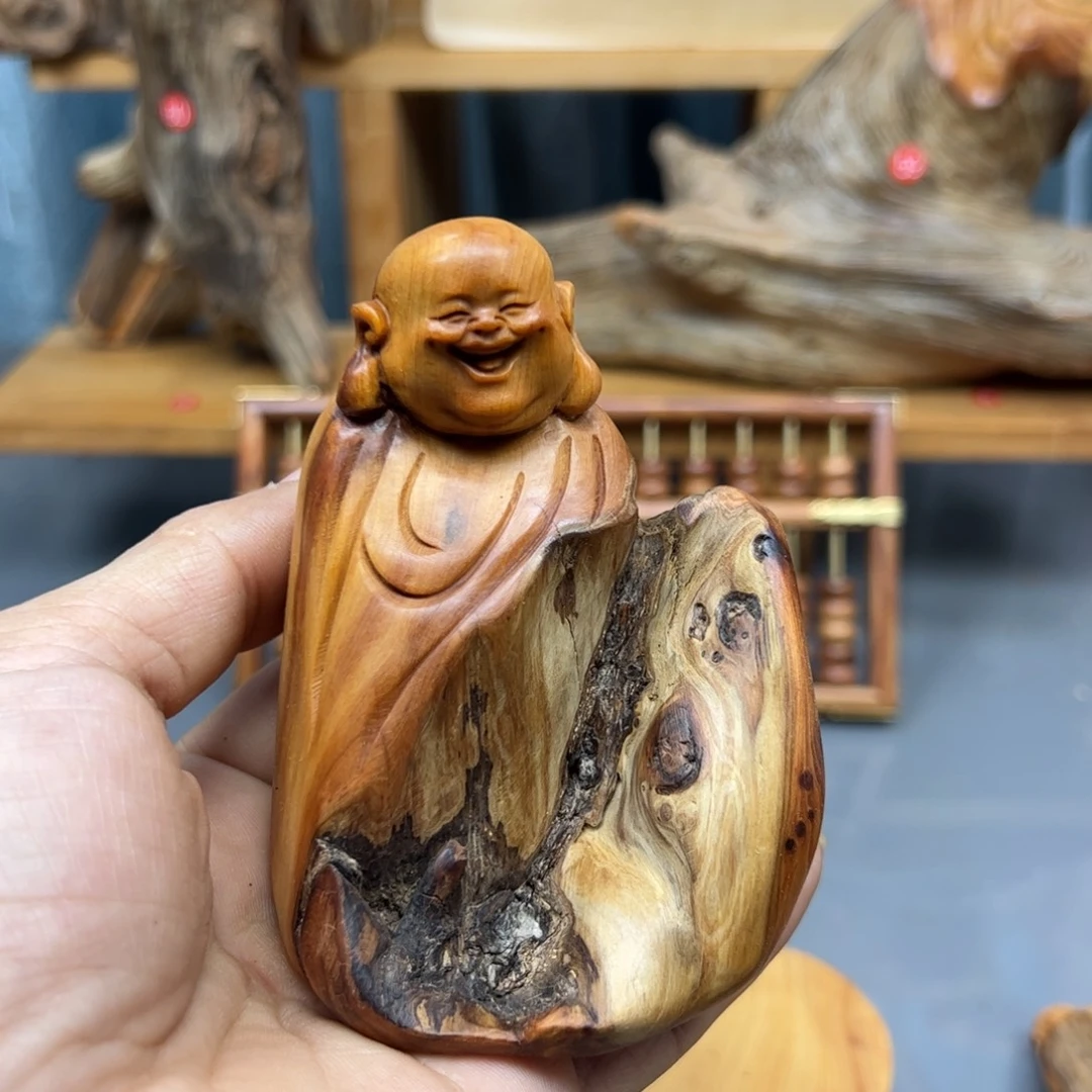 河***部木崖柏木摆件手把件