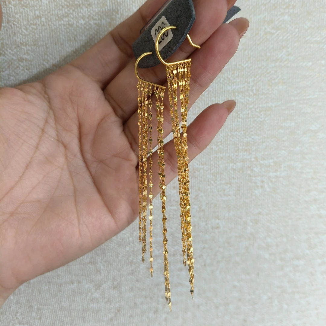 足金999流苏耳钩4.93